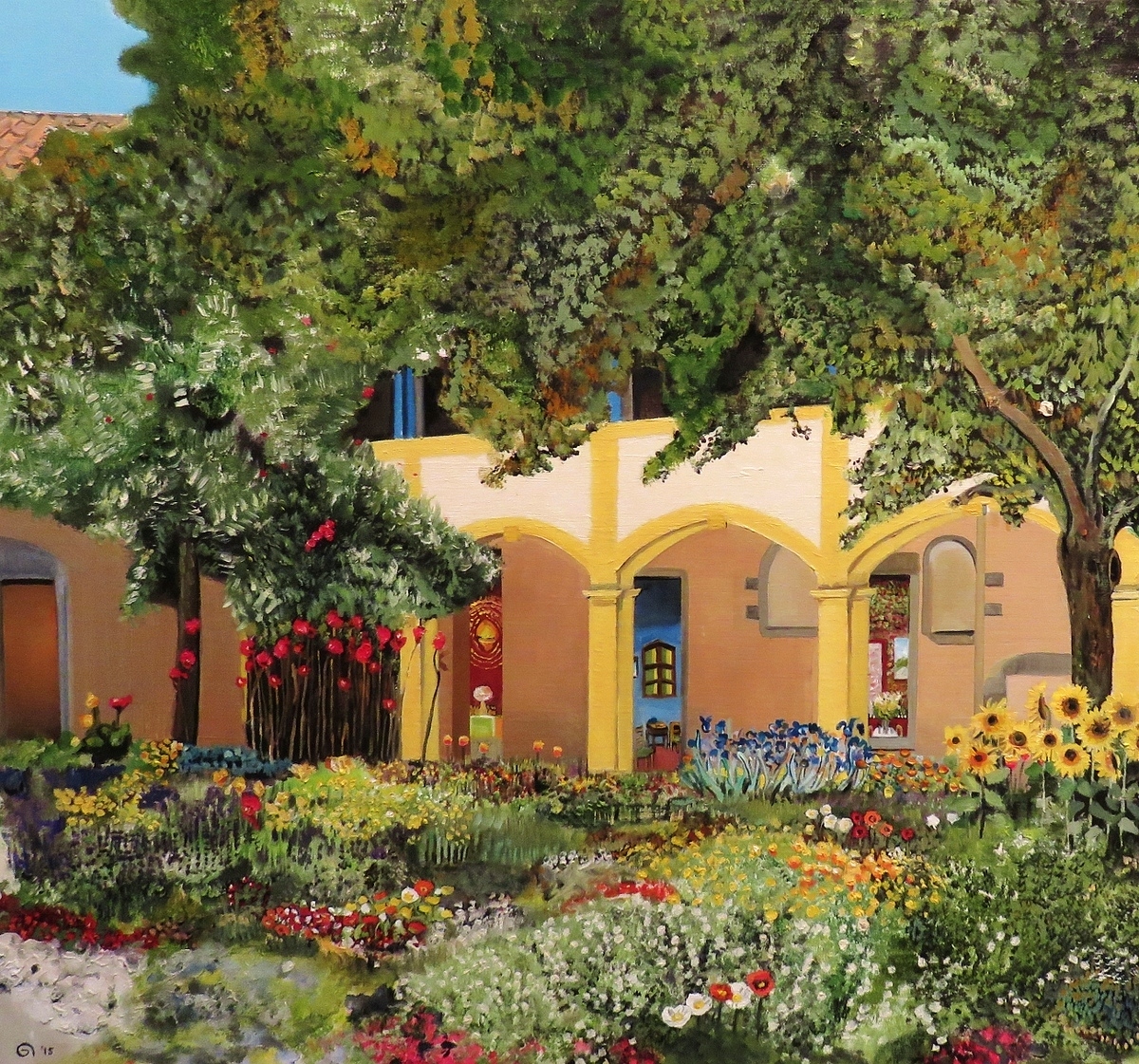 Hospitaal Arles (olieverfschilderij van Peter Boonstra 2015) Vincent van Gogh